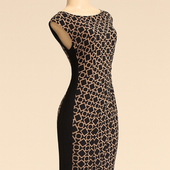 Lauren Ralph Lauren Geometric Print Sheath Dress | Size 6 - Picture 4 of 5